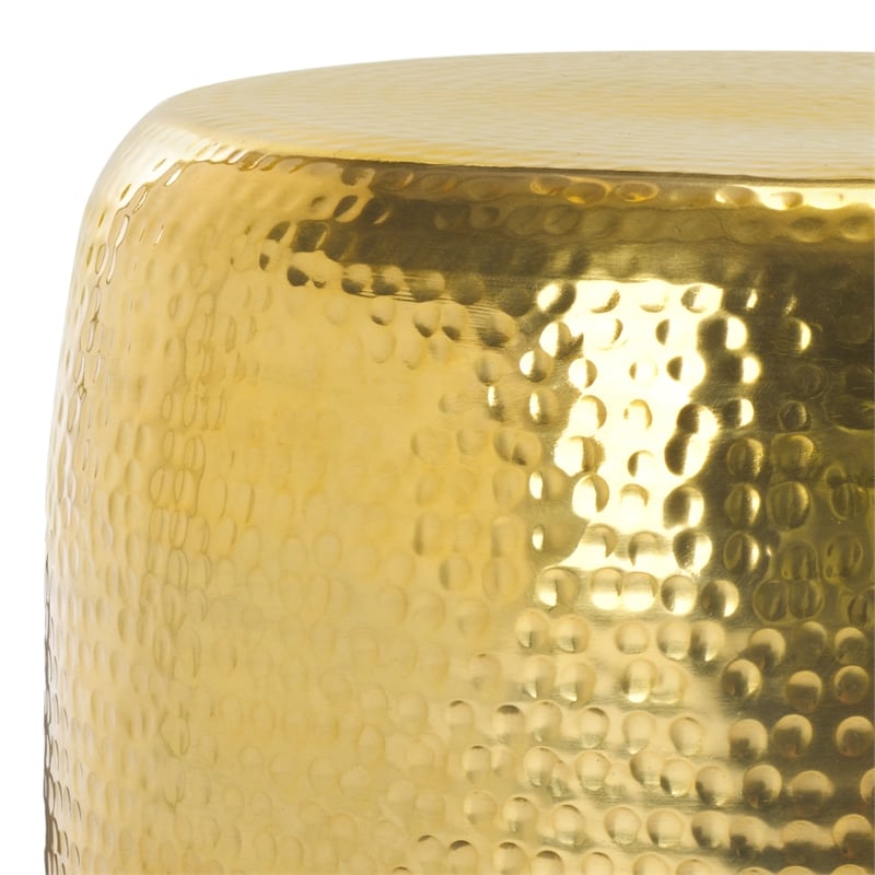 Safavieh Saanvi Round Aluminum Accent Table in Gold / Green