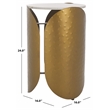 Safavieh Shiara Round Iron Accent Table in White / Brass