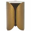 Safavieh Shiara Round Iron Accent Table in White / Brass