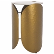 Safavieh Shiara Round Iron Accent Table in White / Brass