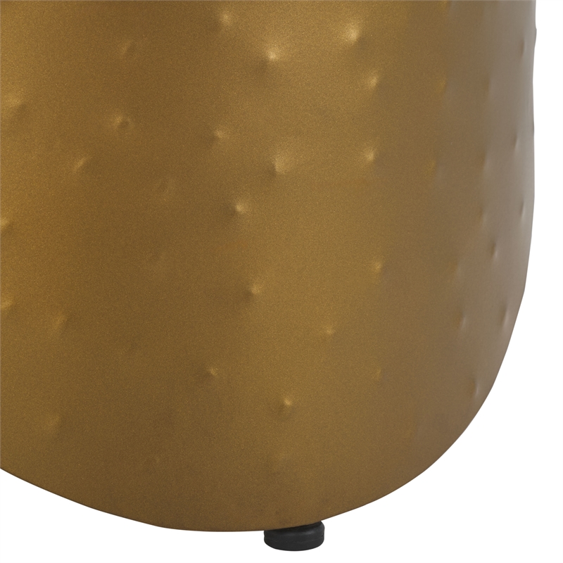 Safavieh Shiara Round Iron Accent Table in White / Brass