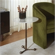 Safavieh Sizia Round Aluminum Accent Table in White /Brass