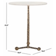 Safavieh Sizia Round Aluminum Accent Table in White /Brass