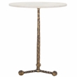 Safavieh Sizia Round Aluminum Accent Table in White /Brass