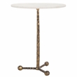 Safavieh Sizia Round Aluminum Accent Table in White /Brass