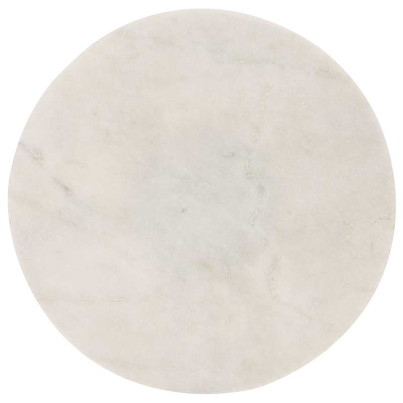 Safavieh Sizia Round Aluminum Accent Table in White /Brass