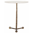 Safavieh Sizia Round Aluminum Accent Table in White /Brass