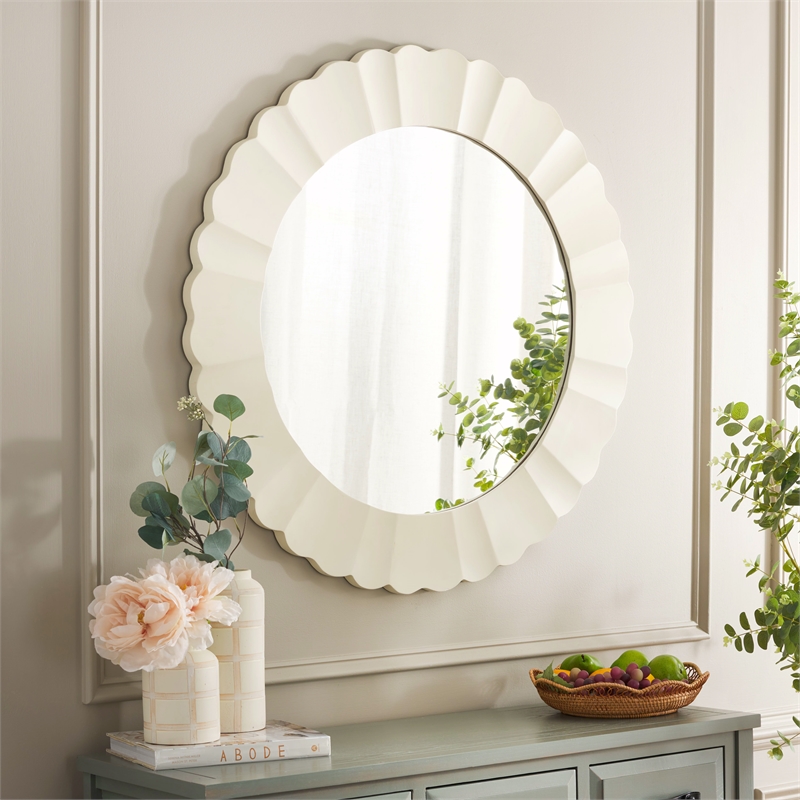 Safavieh Nooa Wood and Iron Mirror in White