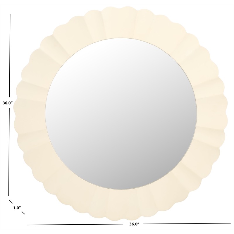 Safavieh Nooa Wood and Iron Mirror in White