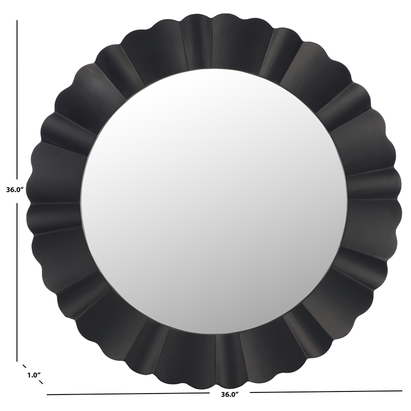 Safavieh Nooa Wood and Iron Mirror in Black