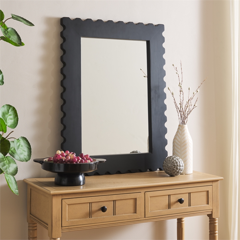 Safavieh Nadia Wood and Iron Mirror in Black