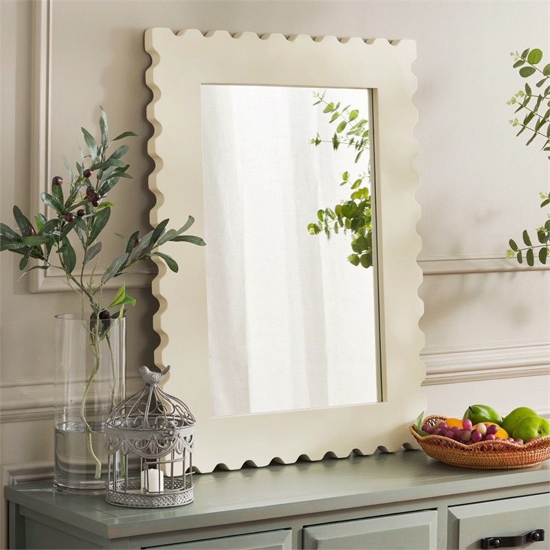 Safavieh Nadia Wood and Iron Mirror in White