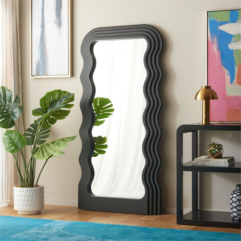 Safavieh Mahya Wood and Iron Mirror in Black