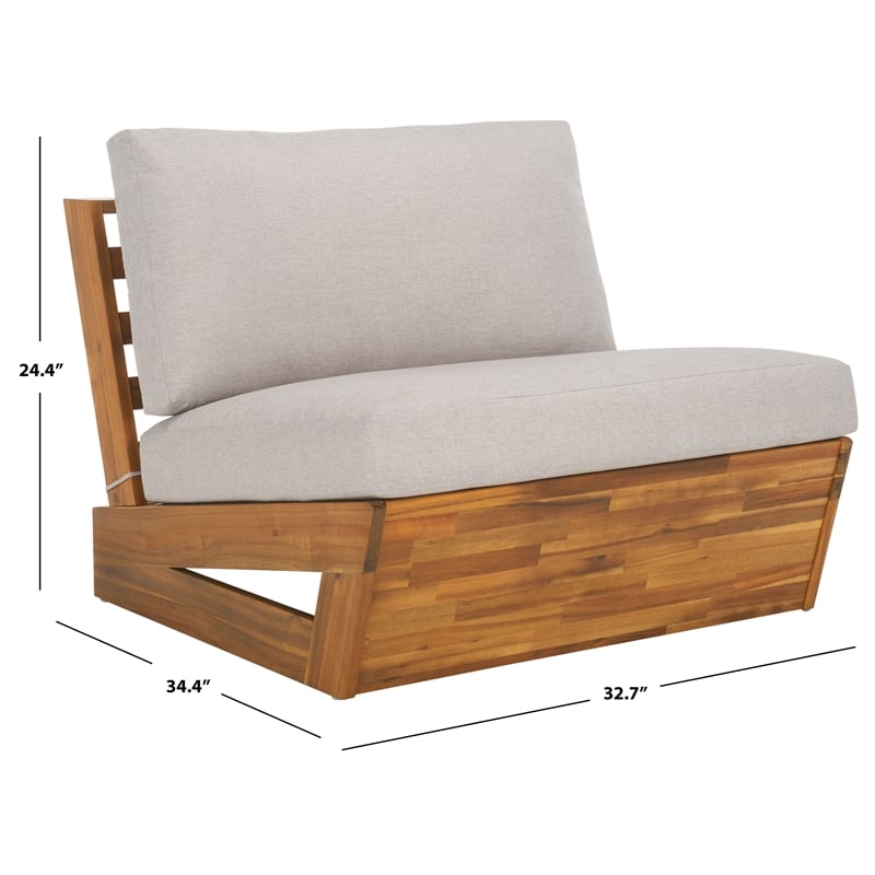 Safavieh Dune Wood and Polyester Lounge Chair Set Of 2 in Natural / Light Gray