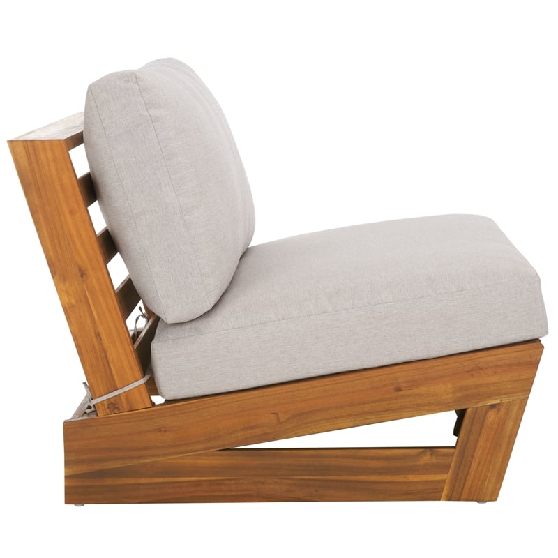 Safavieh Dune Wood and Polyester Lounge Chair Set Of 2 in Natural / Light Gray