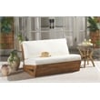 Safavieh Dune Wood and Polyester Sofa in Natural / Beige