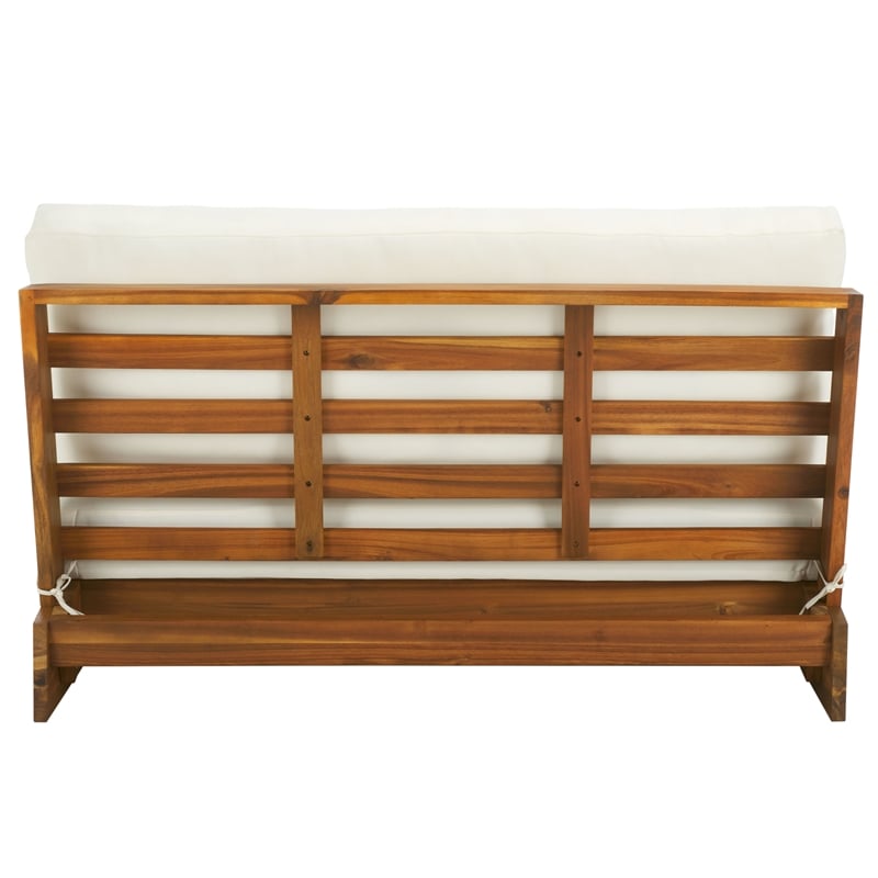 Safavieh Dune Wood and Polyester Sofa in Natural / Beige