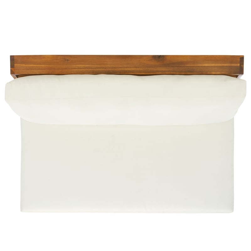 Safavieh Dune Wood and Polyester Sofa in Natural / Beige