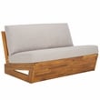 Safavieh Dune Wood and Polyester Sofa in Natural / Light Gray