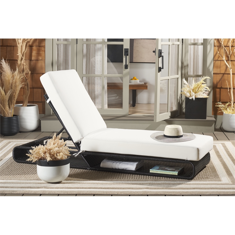 Safavieh Vale Steel and Polyester Lounger in Black / White