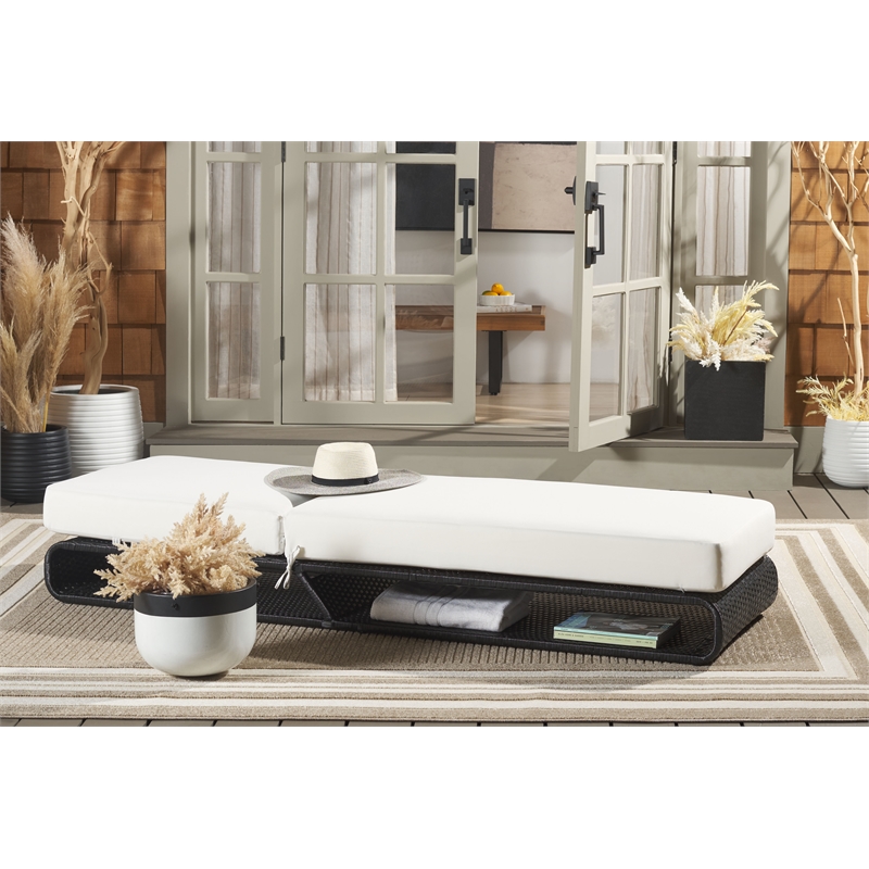 Safavieh Vale Steel and Polyester Lounger in Black / White