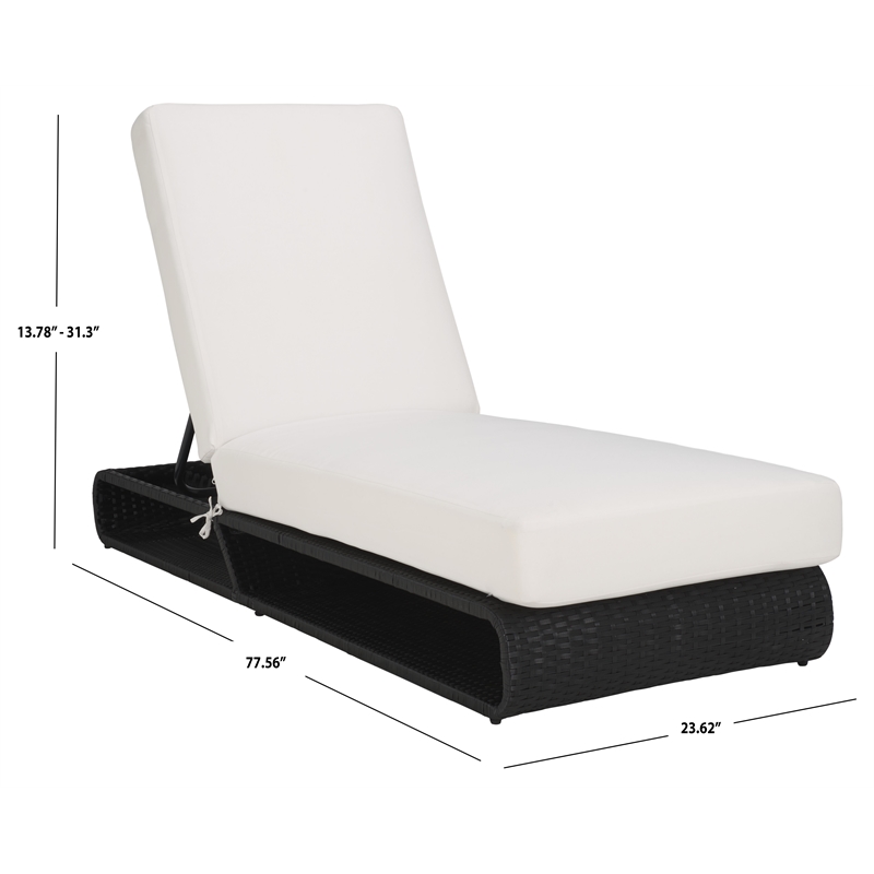 Safavieh Vale Steel and Polyester Lounger in Black / White
