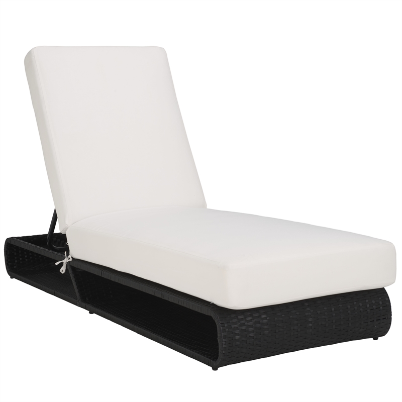 Safavieh Vale Steel and Polyester Lounger in Black / White
