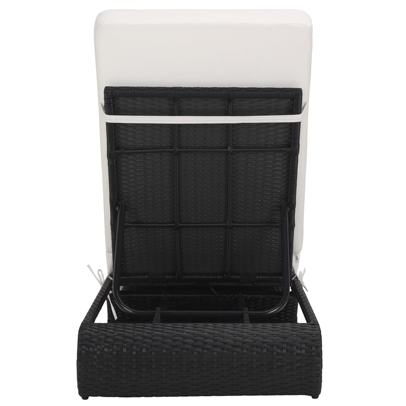 Safavieh Vale Steel and Polyester Lounger in Black / White