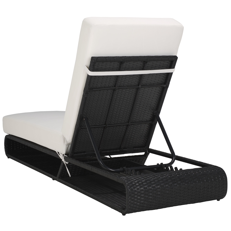 Safavieh Vale Steel and Polyester Lounger in Black / White