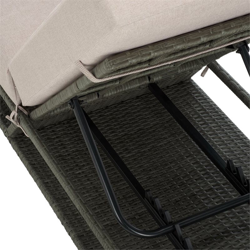 Safavieh Vale Steel and Polyester Lounger in Brown / Light Gray