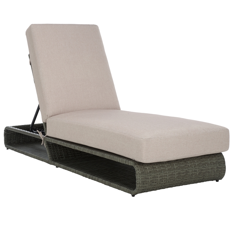 Safavieh Vale Steel and Polyester Lounger in Brown / Light Gray