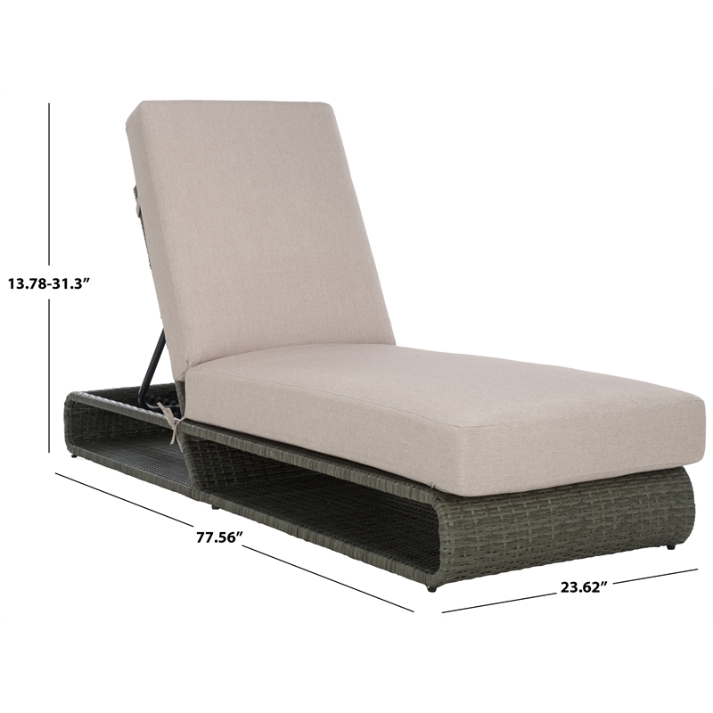 Safavieh Vale Steel and Polyester Lounger in Brown / Light Gray