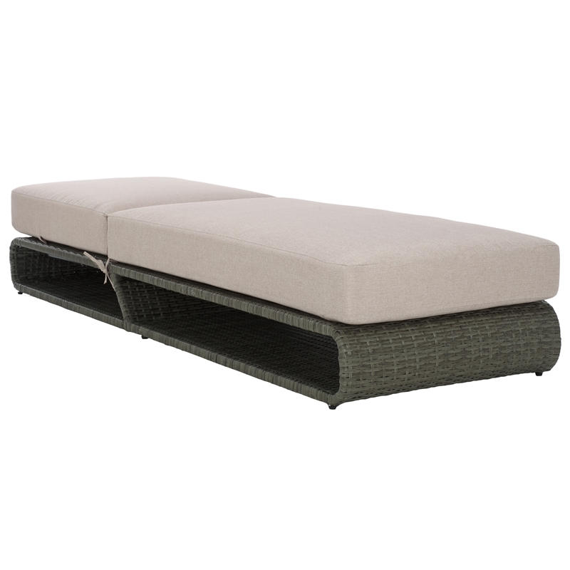 Safavieh Vale Steel and Polyester Lounger in Brown / Light Gray