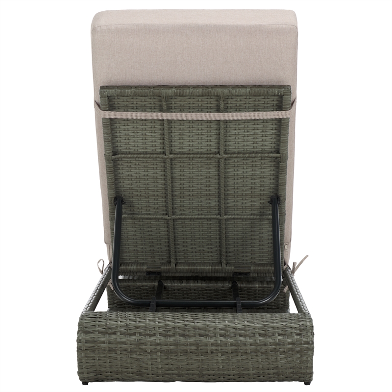 Safavieh Vale Steel and Polyester Lounger in Brown / Light Gray
