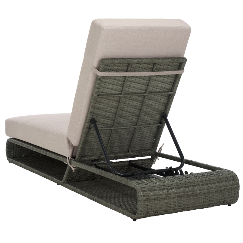 Safavieh Vale Steel and Polyester Lounger in Brown / Light Gray