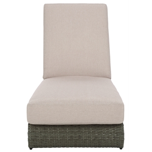 safavieh vale steel and polyester lounger in brown / light gray