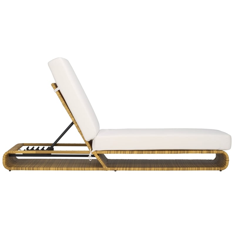 Safavieh Vale Steel and Polyester Lounger in Natural / White
