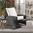 Safavieh Landon Aluminum and Polyester Recliner Chair  in Black / White