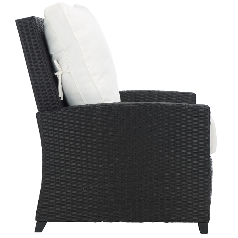 Safavieh Landon Aluminum and Polyester Recliner Chair  in Black / White