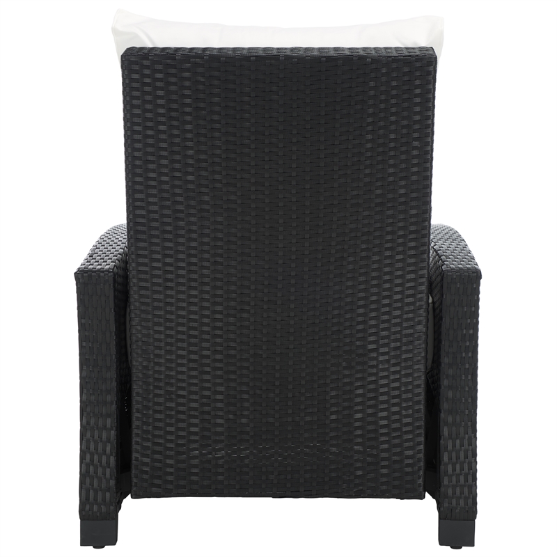 Safavieh Landon Aluminum and Polyester Recliner Chair  in Black / White