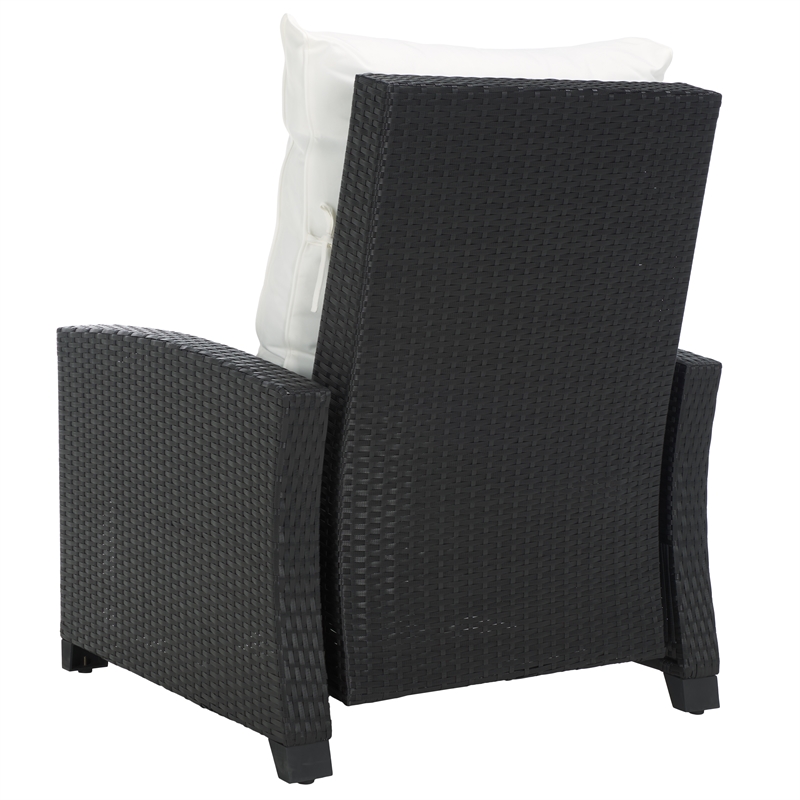Safavieh Landon Aluminum and Polyester Recliner Chair  in Black / White