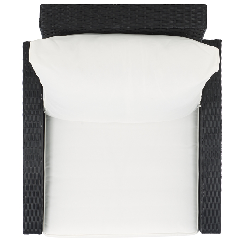 Safavieh Landon Aluminum and Polyester Recliner Chair  in Black / White