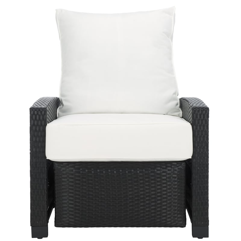 Safavieh Landon Aluminum and Polyester Recliner Chair  in Black / White