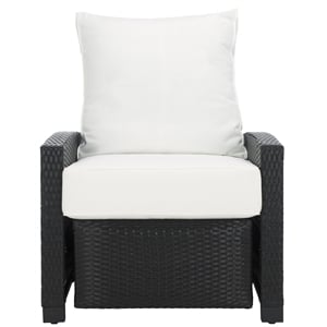 safavieh landon aluminum and polyester recliner chair  in black / white