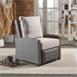 Safavieh Landon Aluminum and Polyester Recliner Chair in Gray / Light Gray
