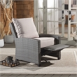 Safavieh Landon Aluminum and Polyester Recliner Chair in Gray / Light Gray