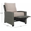 Safavieh Landon Aluminum and Polyester Recliner Chair in Gray / Light Gray