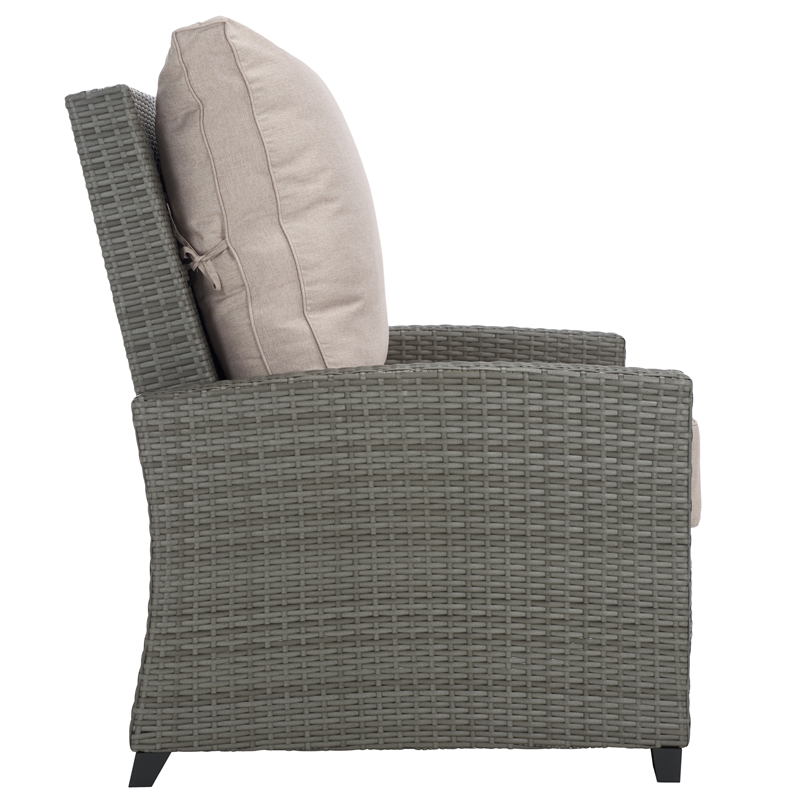 Safavieh Landon Aluminum and Polyester Recliner Chair in Gray / Light Gray