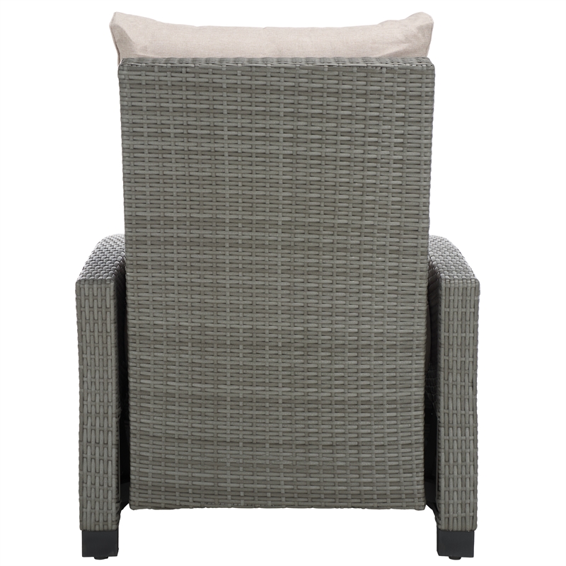 Safavieh Landon Aluminum and Polyester Recliner Chair in Gray / Light Gray