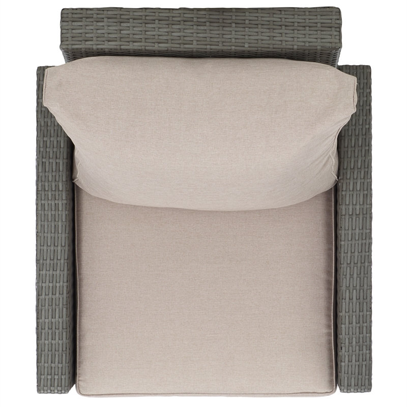 Safavieh Landon Aluminum and Polyester Recliner Chair in Gray / Light Gray